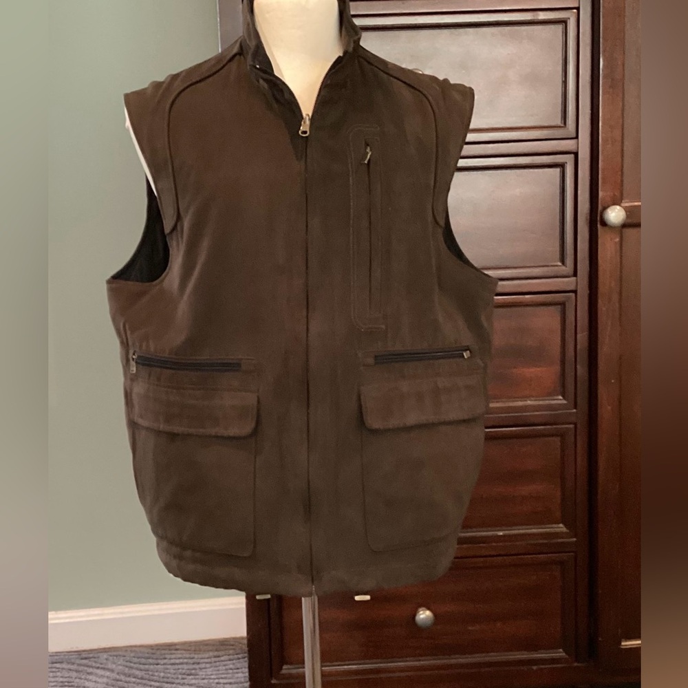 Cutter & Buck reversible quilted & sueded vest EUC